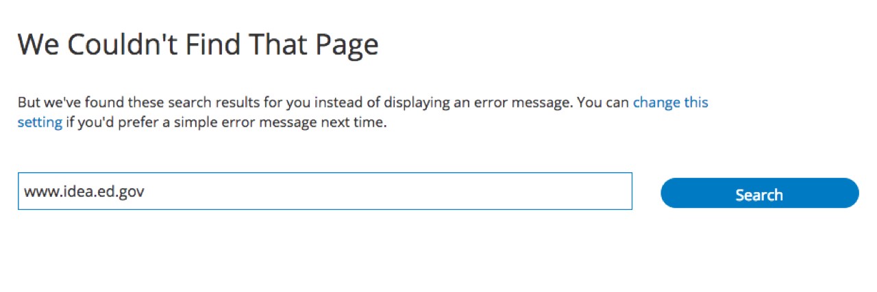 Sens. Murray, Cantwell Send DeVos Letter About IDEA Website Shutdown IDEA Website Error Page