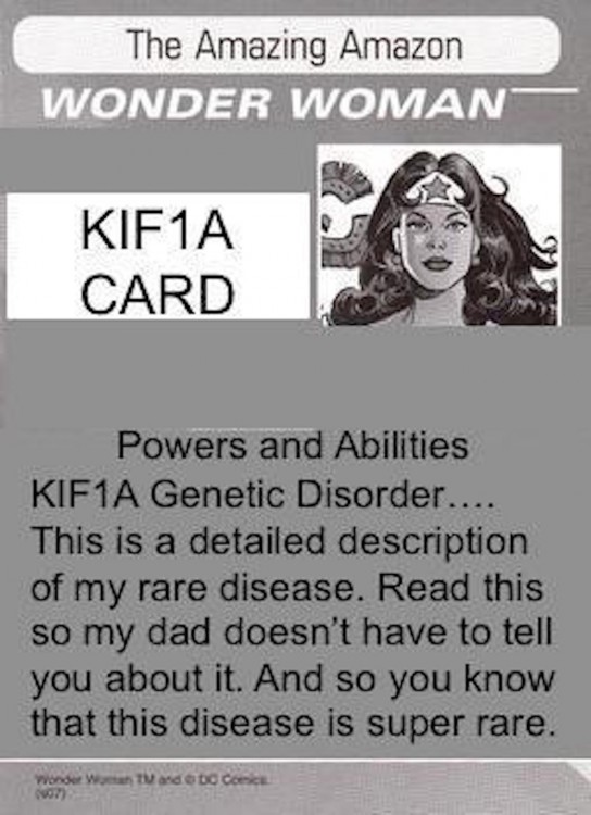 kif1a card with superhero woman photo