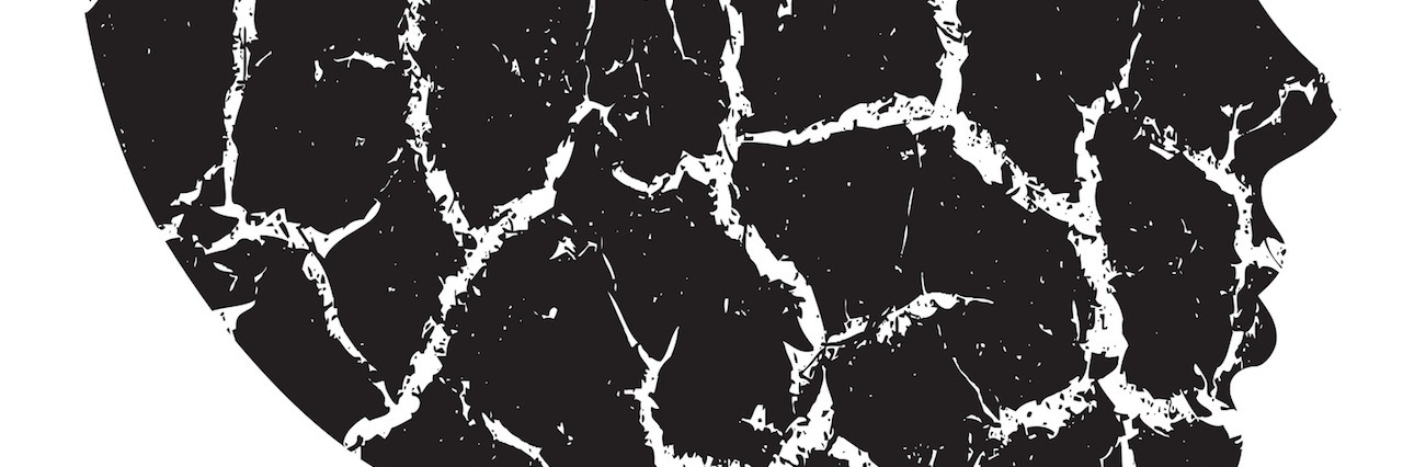 Tips for Handling Overwhelming Anxiety A side profile of a woman, illustrated with cracks