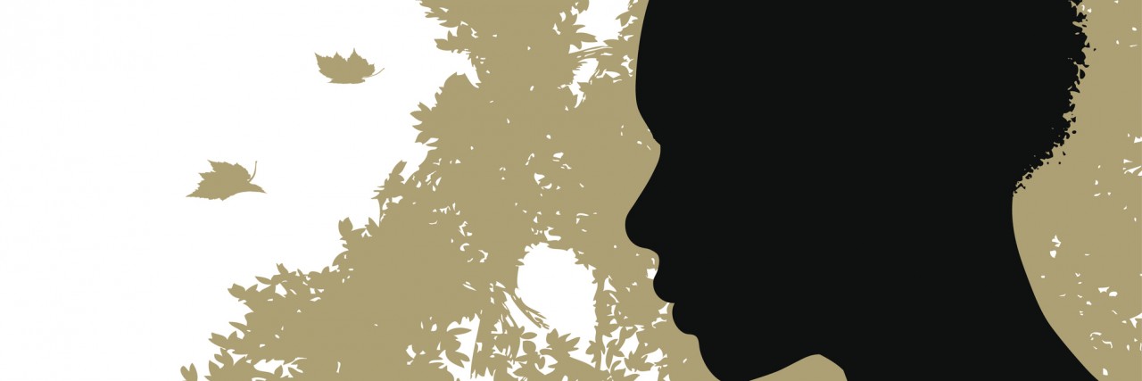 What It Feels Like to Wait for the Next Depressive Episode to Hit Vector illustration of an african american Woman and Tree Motif in the background.