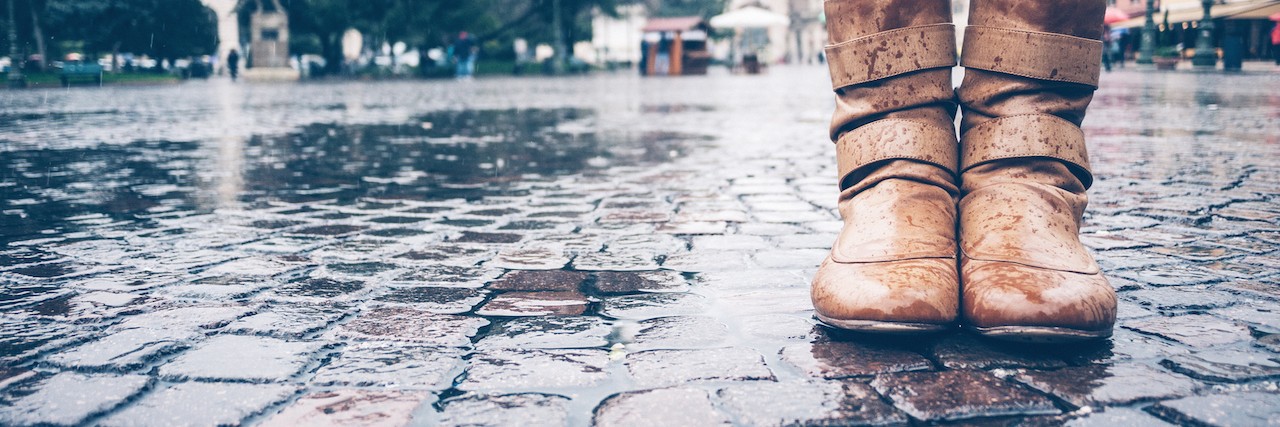 A Day in the Life of Someone With Depression woman wearing rainboots