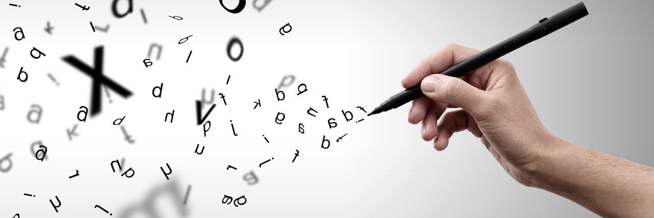 A Funny Letter to My Bipolar Disorder letters flying out of a pen