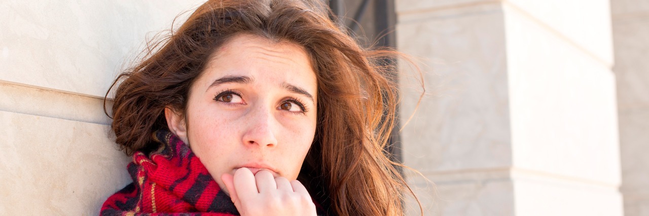 5 Requests I Have for the People Who See My Struggle With Anxiety Portrait of pensive young woman with scarf, outdoor.