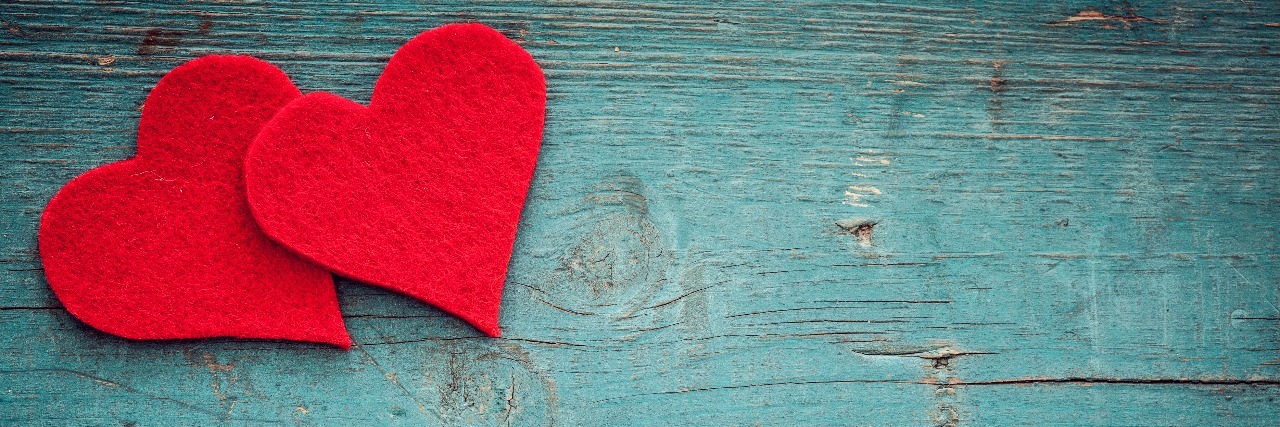 Thank You to My Husband Who Supports My BPD Recovery Valentines day hearts on wooden background