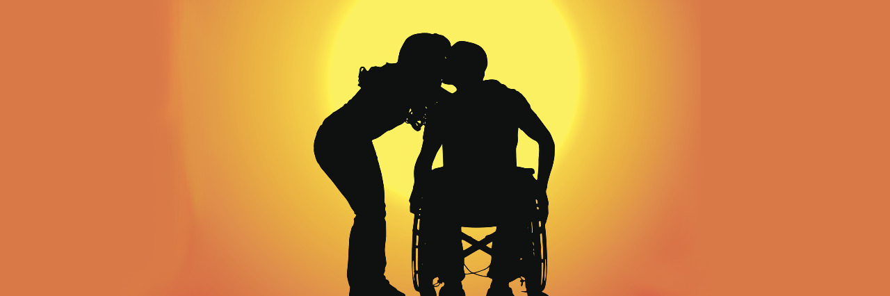 Letter to My Future Girlfriend From a Wheelchair User Silhouette of a male and female couple at sunset. The man uses a wheelchair.