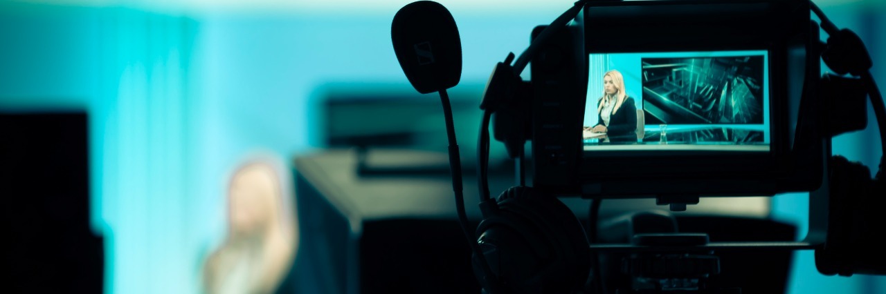 How I Appeared in a Documentary About Ewing Sarcoma woman being videotaped at tv studio