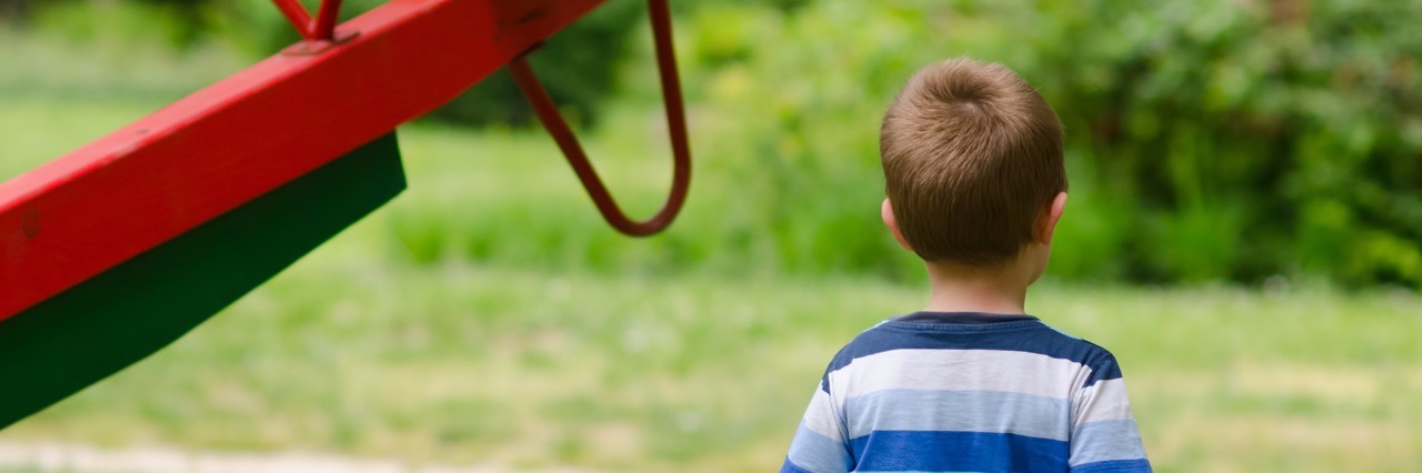 When My Nonverbal Autistic Son Pulled Me Toward a Group of Kids Little boy on the park playground in summer