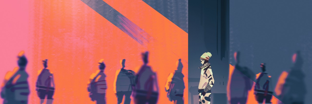 When You Project Your Own Feelings of Depression Onto Others man walking to different way,unique concept,illustration,digital painting