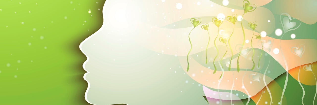 Why It Matters When Someone With Chronic Illness Gets Dressed silhouette of young woman with flowers on green background