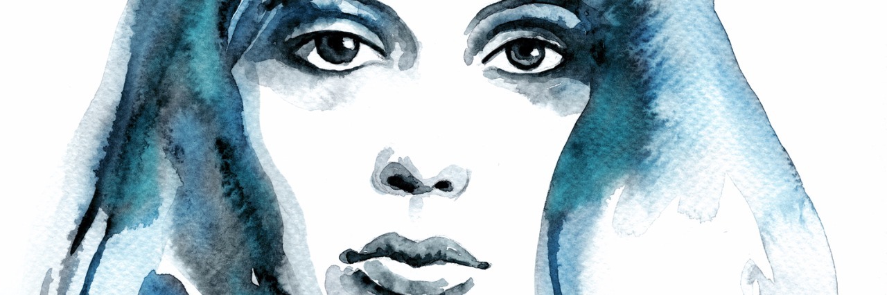 Things to Know About Your Friend With Mental Illness Watercolor woman blue