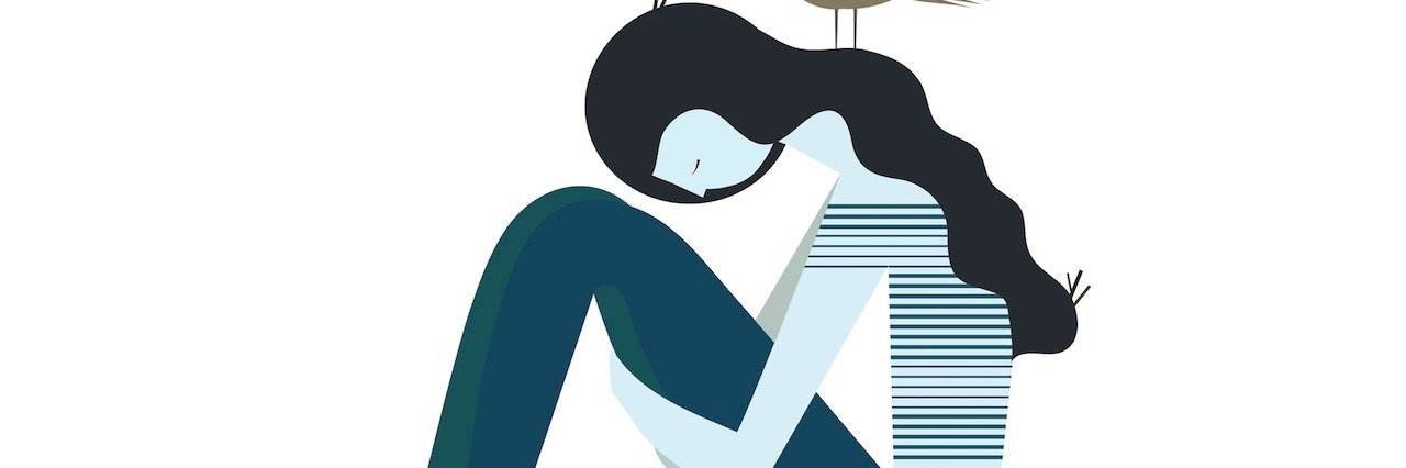 Why People With Anxiety Feel Like Everyone Is Going to Leave Them An illustration of a woman with birds around her