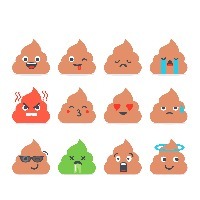 Set of vector poop emoticons