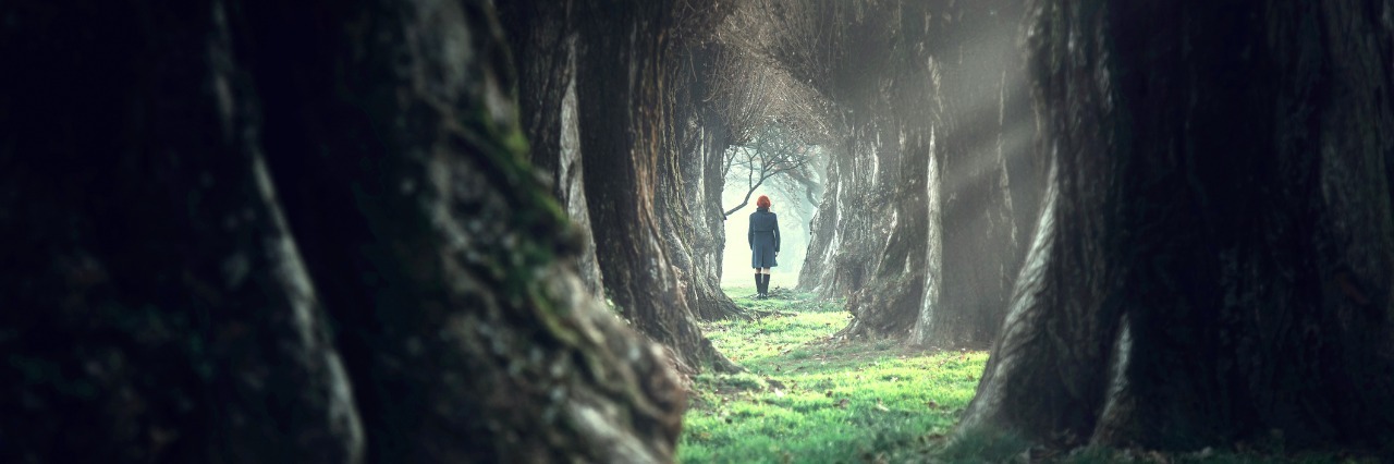 My Body Is Ill, But It Hasn't Failed Me Woman walking in the mystic magic deep forest
