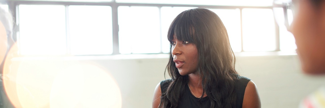 Inside the Head of Someone With Anxiety in a Meeting Candid picture of a business team collaborating.