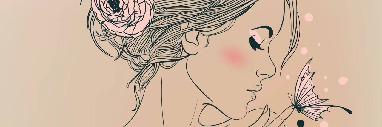 Apology Letter to My Body portrait of young beautiful woman with flowers