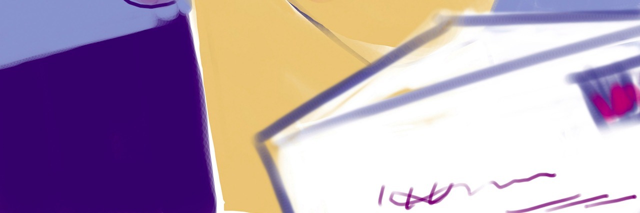 A Letter to My Son's Eating Disorder A drawing of a woman holding an envelope