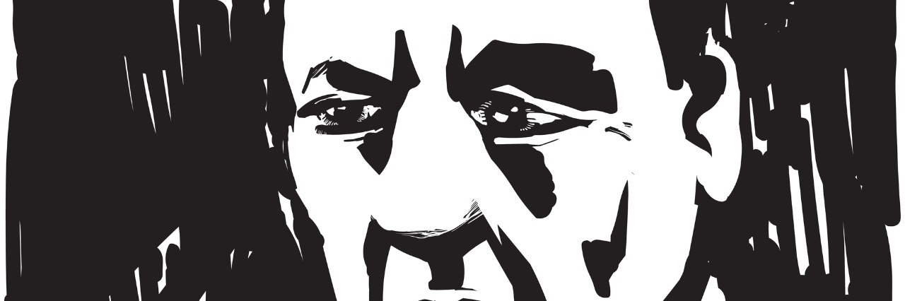 The Nightmarish Conflict Depression Creates Man face in shadow
