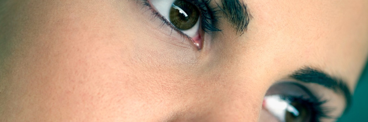 Close-up of the side of a young woman's face