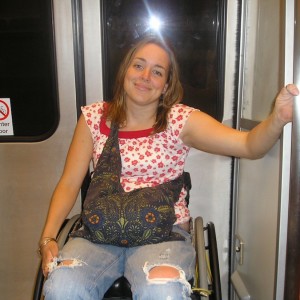 Beth on the subway.