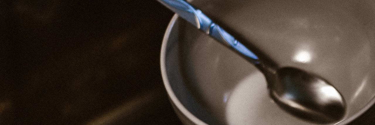 spoon in an empty bowl