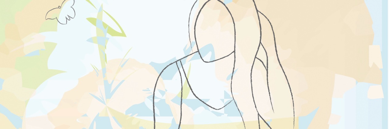 The Invisible Parts of Endometriosis People Can't See drawing of woman with watercolor background