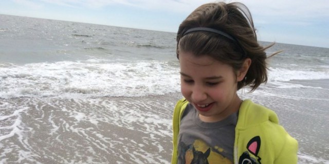 Katherine Erby's daughter on the beach.