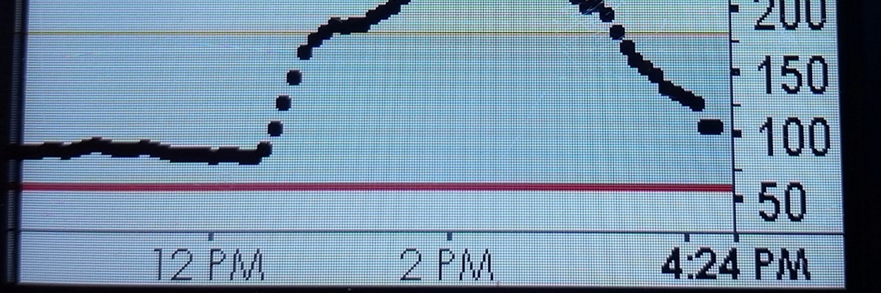 The Emotional Effects of My Continuous Glucose Monitor image of glucose monitor screen