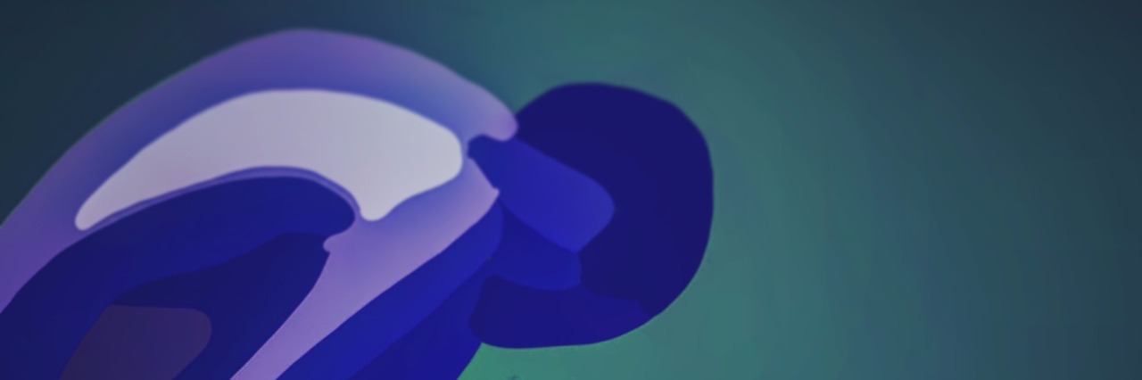 If I Could Talk to Fibromyalgia... purple person keeled over in pain