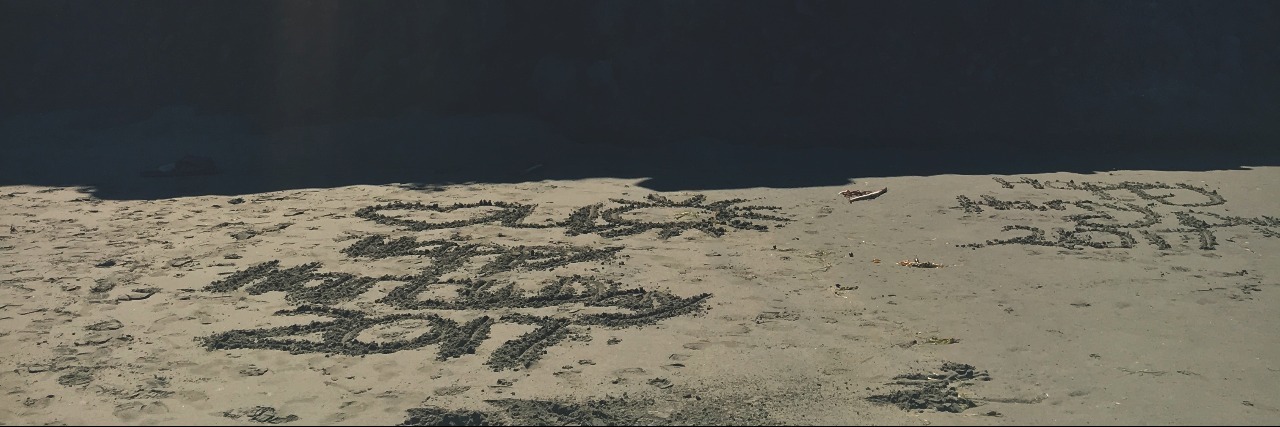 Grief: Writing Love Messages in the Sand After the Loss of My Son Love messages in the sand, visible is the year 2017