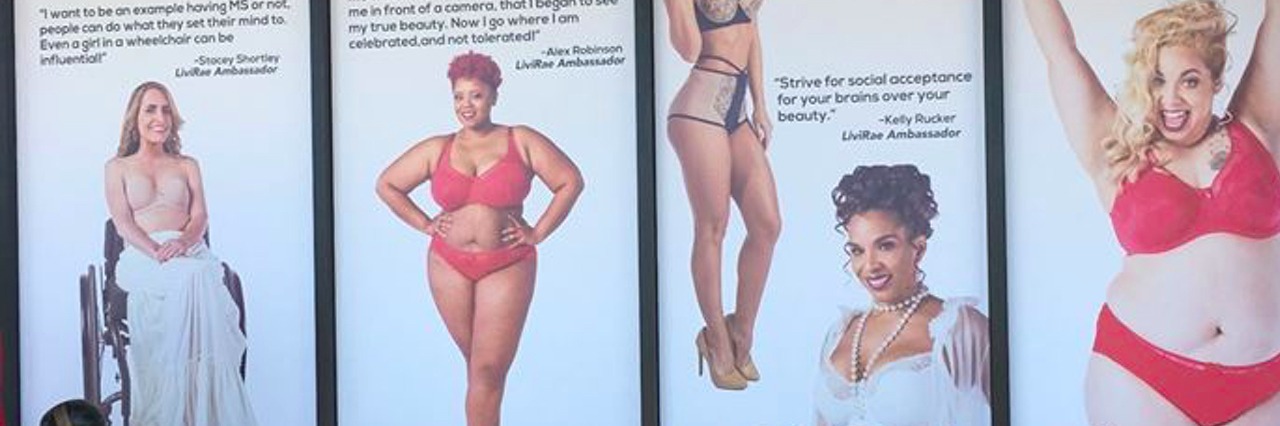 Livi Rae ads featuring models of different shapes and sizes