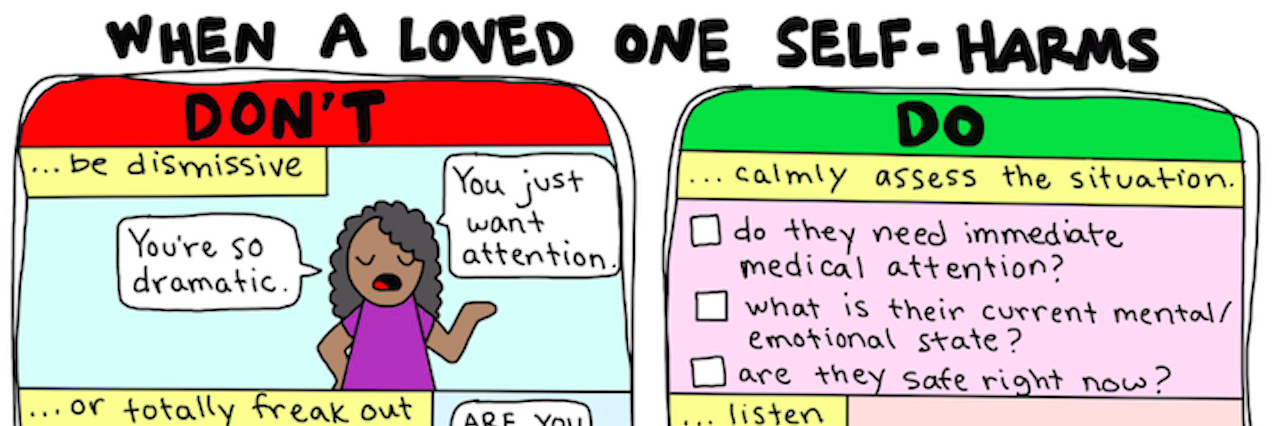 Introvert Doodles Comic About Self-Harm for Loved Ones What to do when a loved one self-harms