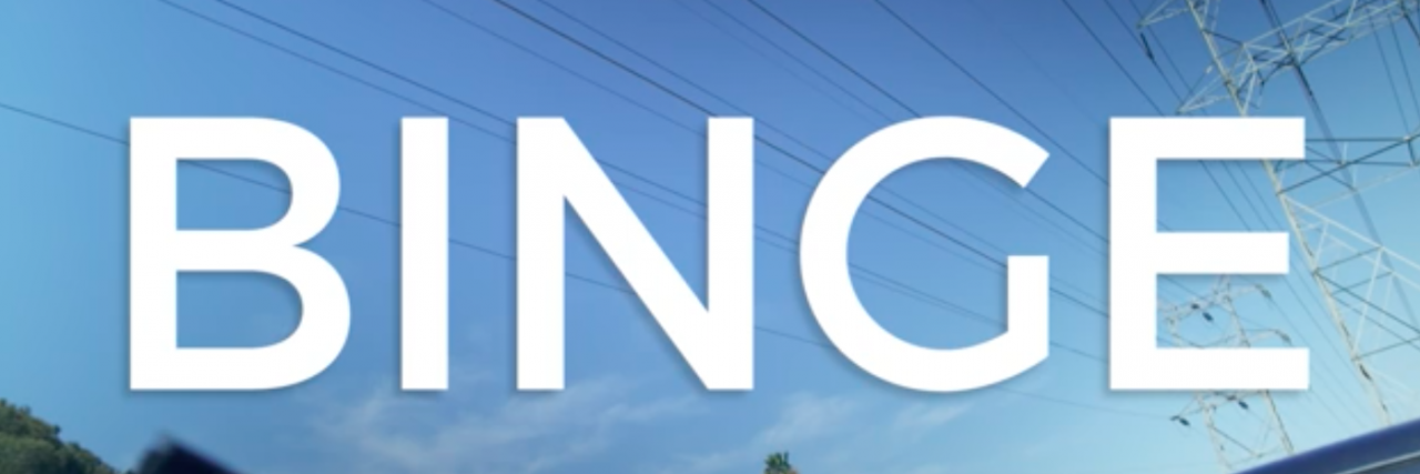 Story Behind BINGE: Show About Bulimia text reads: Binge