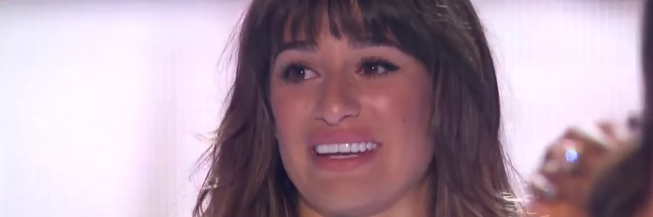 What Lea Michele From Glee Crying at the Teen Choice Awards Taught Me lea michele at teen choice awards crying cory Monteith glee