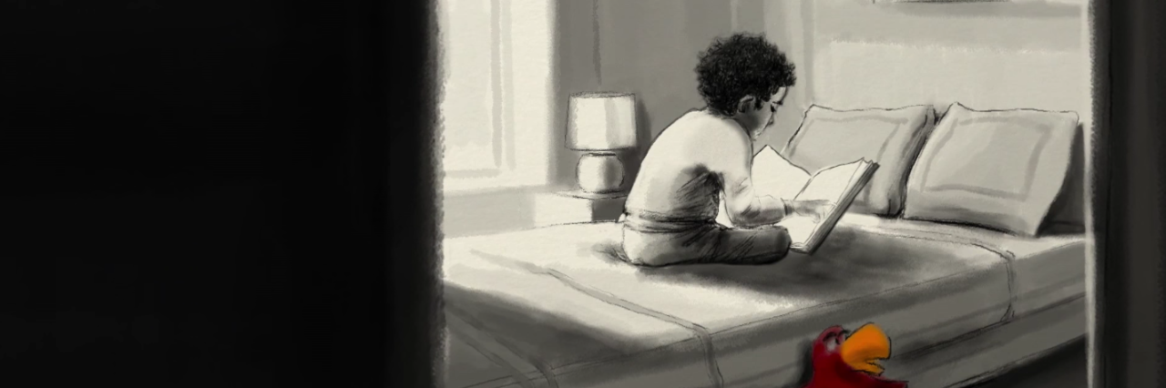 boy reading in bed in life animated