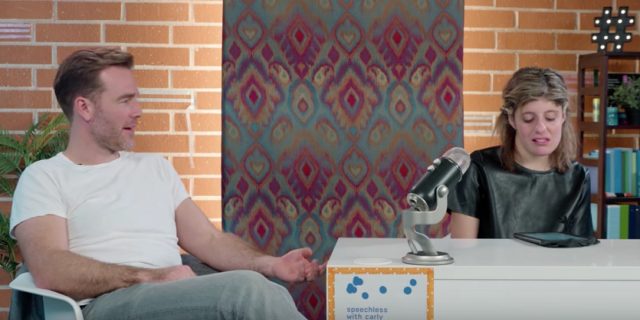Carly Fleischmann interviewing James Van Der Beek