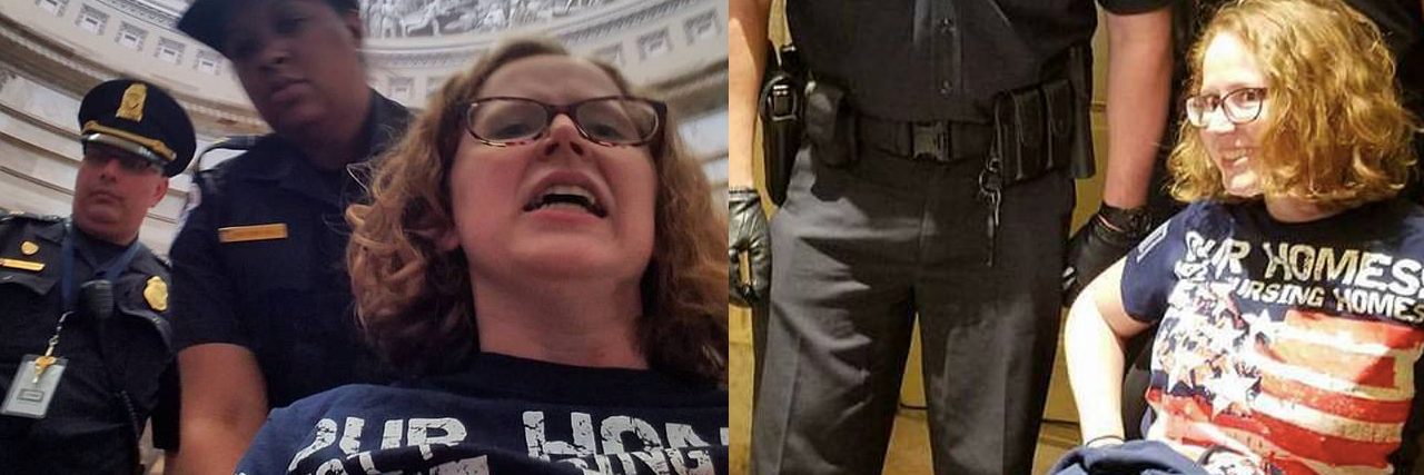 Disabled Protestors Arrested After Protesting AHCA in D.C. Stephanie Woodward getting arrested