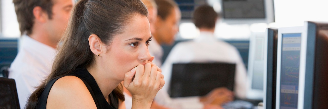 When My Bipolar Disorder and Mania Affects My Work Woman at her work computer