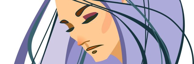 A illustration of a woman who looks sad