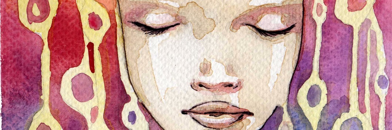 Why We Need to Stop Creating Unrealistic Expectations for Ourselves watercolor portrait of a woman.