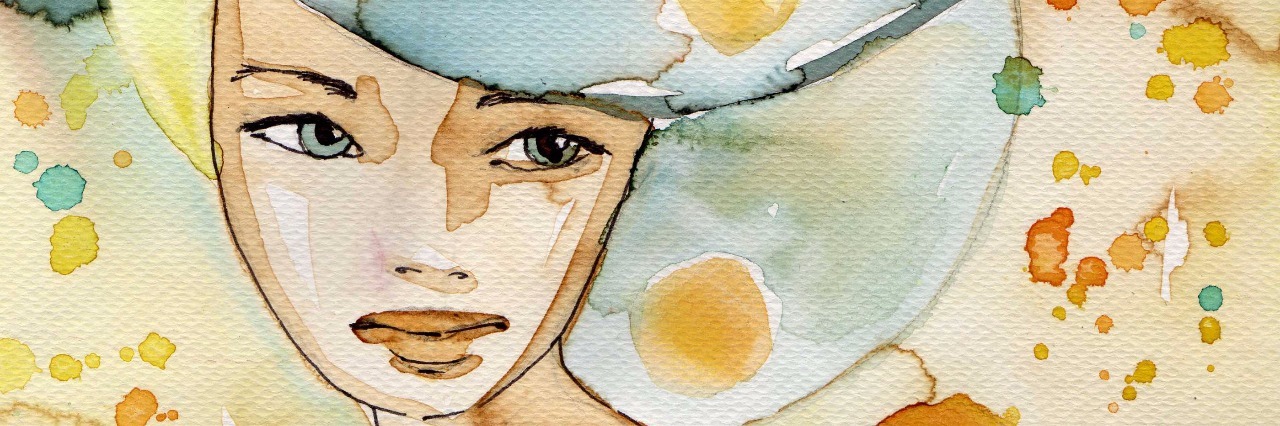 Misconceptions About Dissociative Identity Disorder watercolor portrait of a woman.