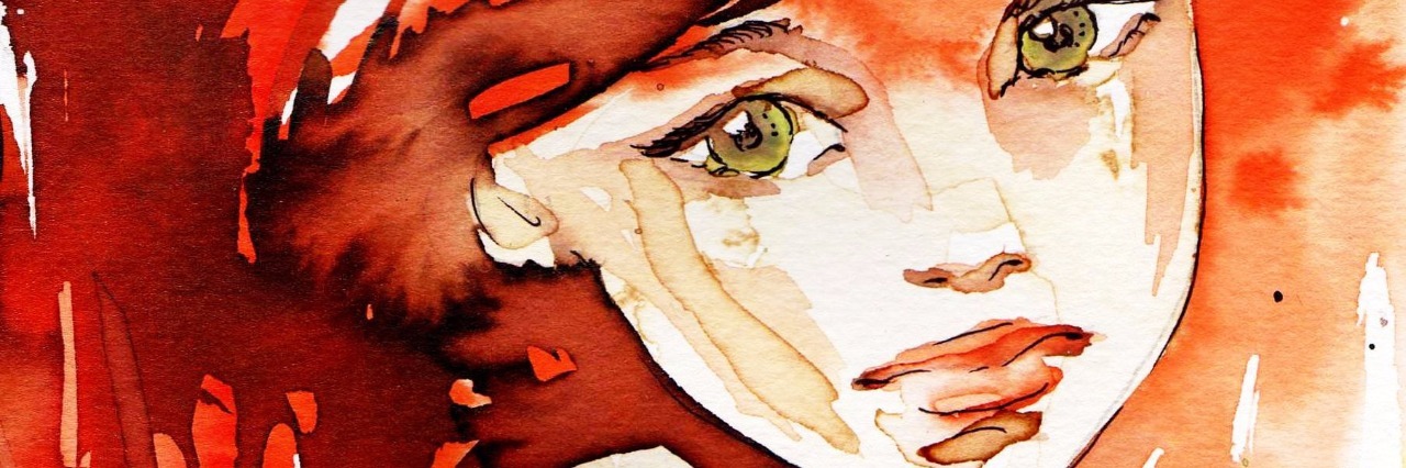 76 Things Women With PCOS Are Tired Of Hearing watercolor illustration depicting a portrait woman with red hair