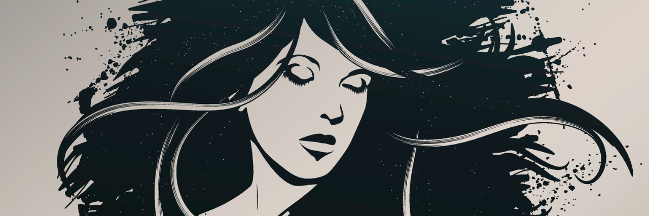 What It Feels Like to Have Postpartum Depression Beautiful woman with long flowing hair hand drawn fashion illustration. Extra folder includes Illustrator CS2 AI and PDF files.