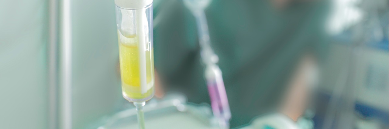 How You Can Get Sepsis When You Have a Hickman Line IV drip on background of work in hospital. Medical background