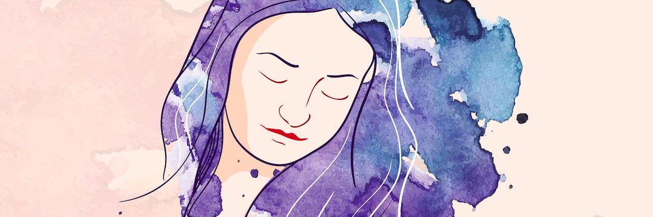 Suicidal OCD: Obsessing About Hurting Yourself and Suicide watercolor of a girl