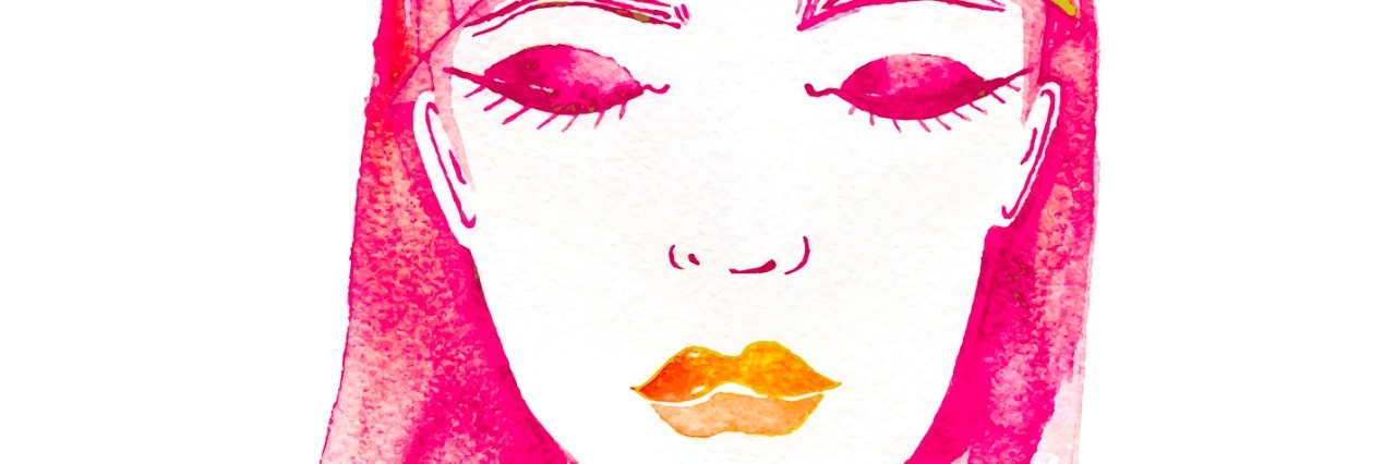 Experiencing Healing in My Sexuality After Sexual Trauma and PTSD beautiful girl, her eyes closed. vector watercolor fashion illustration