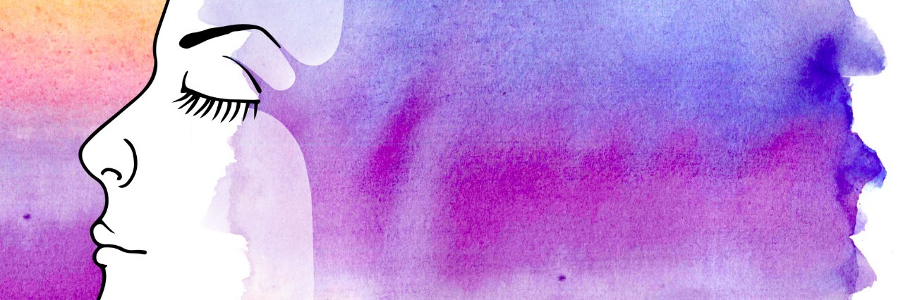 How I React When I Get Bullied for Having Tourette Syndrome Woman portrait with watercolor painted texture.