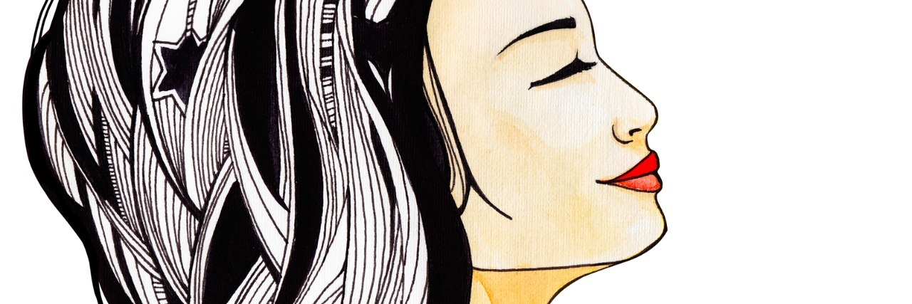 Learning to Live a Life Free of Numbers in Eating Disorder Recovery Abstract drawing woman head on white background