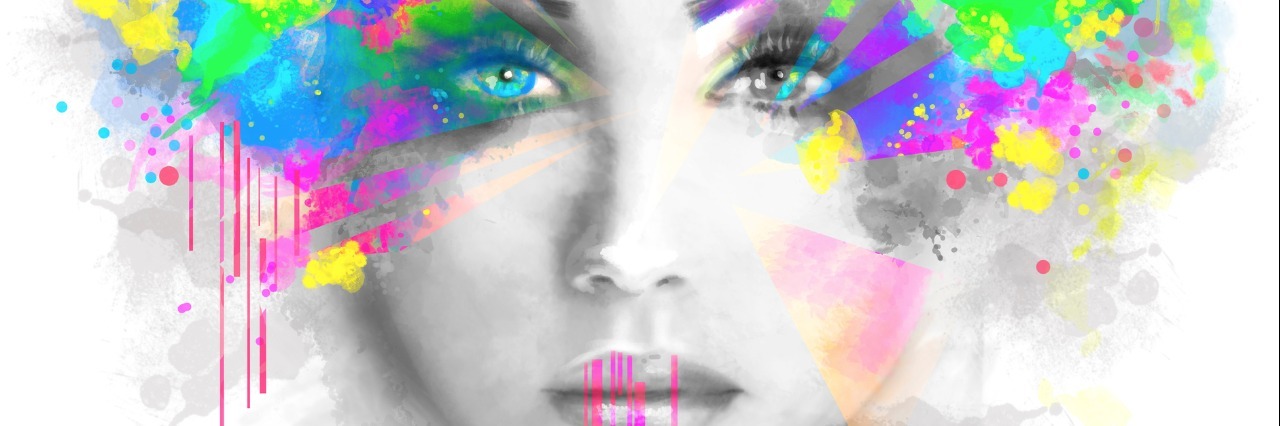 Lyme Disease: The Importance of Learning About Invisible Illnesses watercolor painting of a woman's face with splashes of color next to her eyes