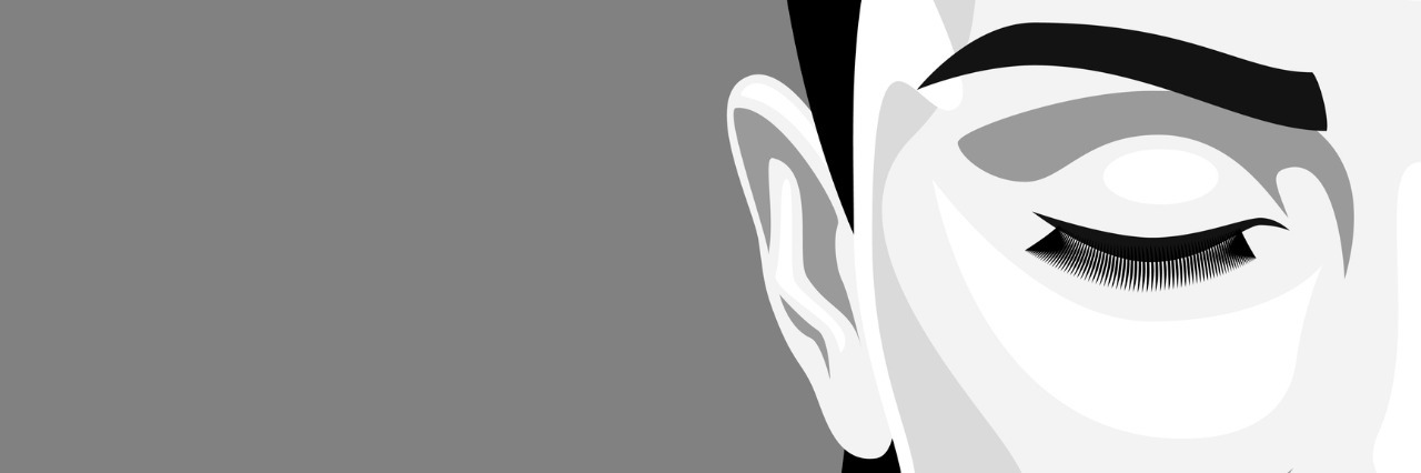 Mental Illness Sometimes Makes Me Feel 'Lazy' Half Face Portrait Beauty Woman with closed eyes