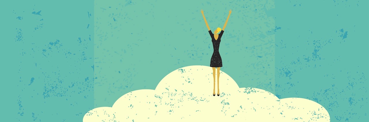 Lessons My Mental Illness Taught Me A woman climbing up a latter in the sky